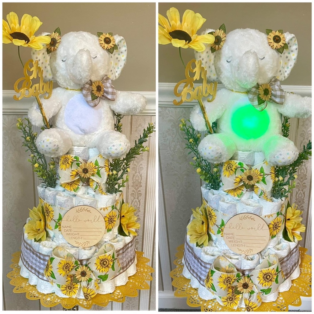 Sunflower Baby Diaper Cake 🌻☀️💛✨